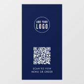レストランカフェロゴとQRコードのカスタム色の追加 ウィンドウサイン (シート)
