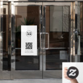 レストランカフェロゴの追加とウェブサイトのQRコード ウィンドウサイン (オフィスドア)