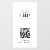 レストランカフェロゴの追加とウェブサイトのQRコード ウィンドウサイン (シート)