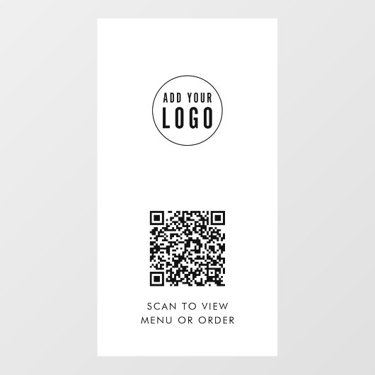 レストランカフェロゴの追加とウェブサイトのQRコード ウィンドウサイン (シート)