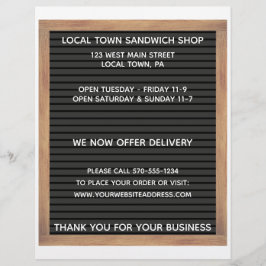 レストランカフェ両面メニューフライヤーレターボード チラシ