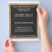 レストランカフェ　メニュー両面フライヤー　レターボード チラシ (手)