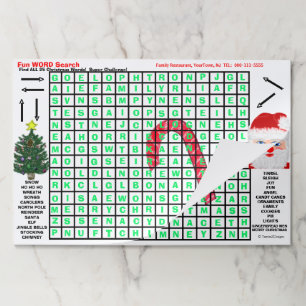 レストランキッズ25 Word Search Santa ペーパーパッド
