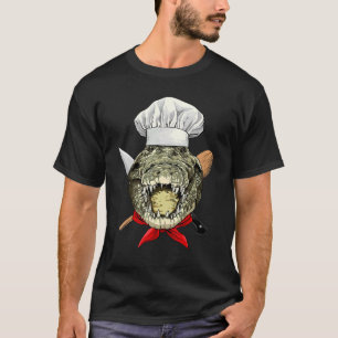 レストランクロコダイルシェフキッチン調理師料理アル Tシャツ