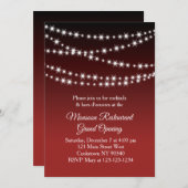 レストラングランドオープニングトゥインクルライトダークレッド 招待状 (正面/裏面)