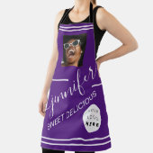 レストランケータリングフォトロゴコーヒーショップパープル エプロン (インサイチュ)