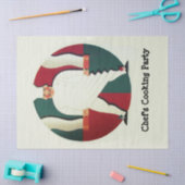 レストランシェフの料理パーティー料理ティッシュP 薄葉紙 (クラフト)