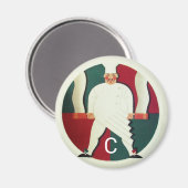 レストランシェフの料理パーティー料理モノグラム マグネット (正面/裏面)