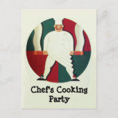 レストランシェフの料理パーティー料理レシピ インビテーションポストカード (正面)