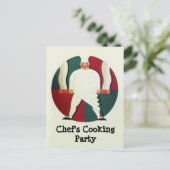 レストランシェフの料理パーティー料理レシピ インビテーションポストカード (スタンド正面)