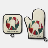 レストランシェフの料理パーティー料理 鍋つかみ&鍋敷きセット (正面)