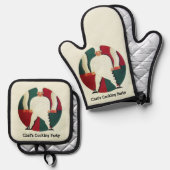 レストランシェフの料理パーティー料理 鍋つかみ&鍋敷きセット (正面/裏面)