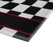 レストランシェフハットオンブラックアンドホワイト市松模様に カッティングボード (角)