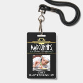 レストランシェフラニヤードバッジ バッジ (正面（ネックストラップ付）)