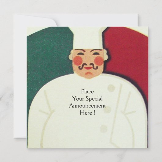 レストランシェフ料理パーティー料理招待状 招待状 (裏面)