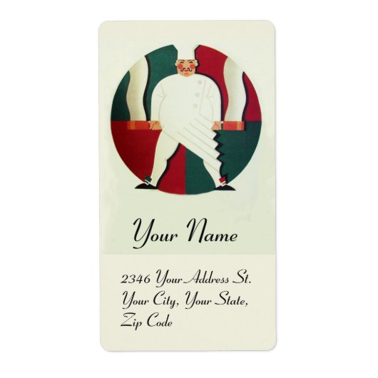 レストランシェフ料理パーティー料理 ラベル (正面)