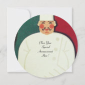 レストランシェフ料理誕生日パーティー招待 招待状 (裏面)