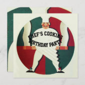 レストランシェフ料理誕生日パーティー招待 招待状 (正面/裏面)