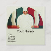 レストランシェフ料理食品、ケータリングモノグラム スクエア名刺 (正面)