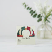 レストランシェフ料理食品、ケータリングモノグラム スクエア名刺 (スタンド正面)