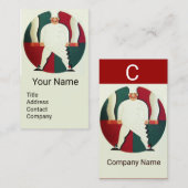 レストランシェフ料理食品、ケータリングモノグラム 名刺 (正面/裏面)