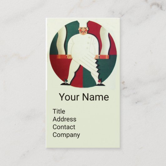 レストランシェフ料理食品、ケータリングモノグラム 名刺 (正面)