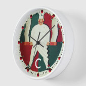レストランシェフ料理食品、ケータリングモノグラム 壁時計 (傾斜)