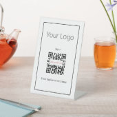 レストランシンプルロゴの追加QRコードメニュー 台座サイン (インサイチュ)
