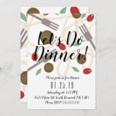 レストランスパゲティディナーディナーイタリアンパーティー 案内状 (正面/裏面)