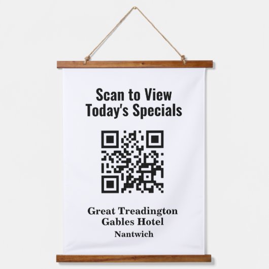 レストランスペシャル用QRコード 吊り下げ型タペストリー (正面)