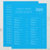 レストランテイクアウトケータリング海ブルーロゴメニュー (正面/裏面)