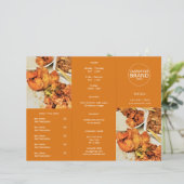 レストランテイクアウトロゴフォトトリフォールドオレンジメニュー (スタンド正面)