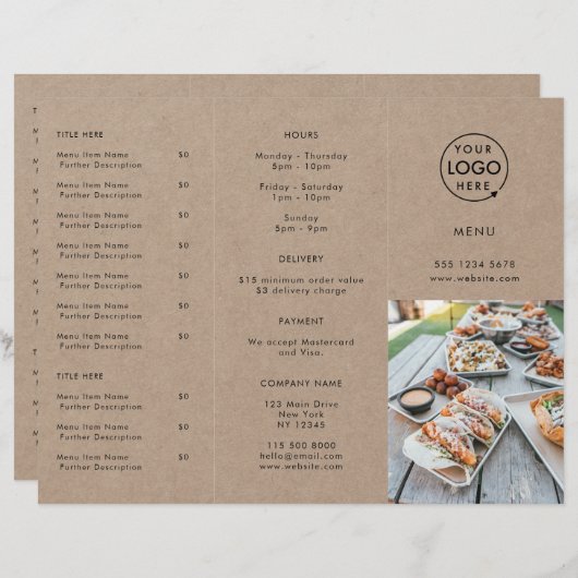 レストランテイクアウト |クラフト素朴テイクアウェイメニュー