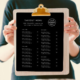 レストランテイクアウト |ブラックロゴの持ち帰りメニュー チラシ