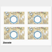 レストランテーブルセッティングシール 長方形シール (シート)