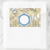 レストランテーブルセッティングシール 長方形シール (バッグ)