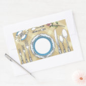 レストランテーブルセッティングシール 長方形シール (封筒)