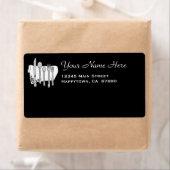 レストランディナーウェアオンブラックカスタムテンプレート ラベル (インサイチュ)