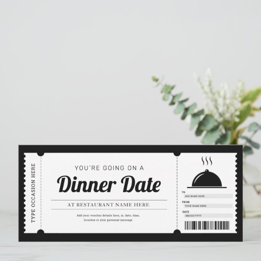 レストランディナー日夜間予約伝票 招待状 (スタンド正面)