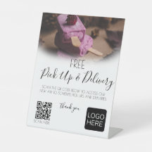 レストランデリバリーQRコードペデスタル標識