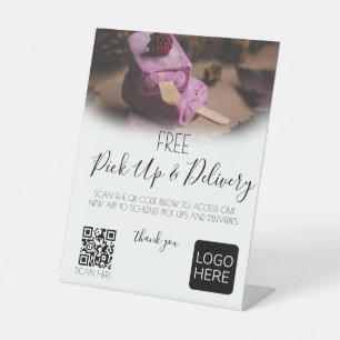 レストランデリバリーQRコードペデスタル標識 台座サイン