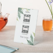 レストランビジネスQRコードメニューあなたのロゴはこちら 台座サイン (インサイチュ)