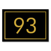 レストランブラックフェイクゴールドフォイルミニマル文字 テーブルナンバー (裏面)