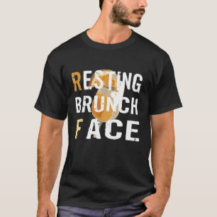 レストランブランチ顔シャンパンミモおもしろいサ Tシャツ