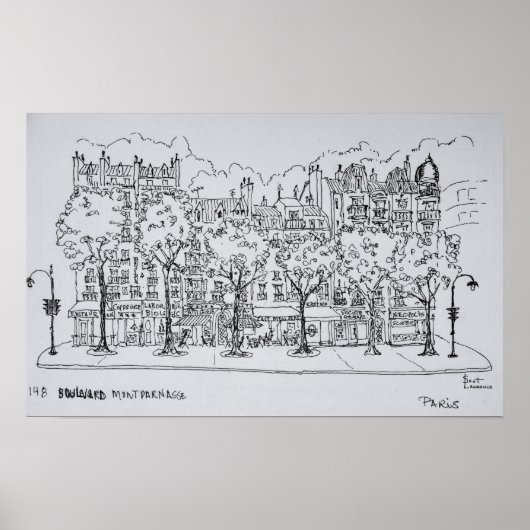 レストランブールバードモンパルナス |フランス，パリ ポスター (正面)