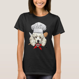 レストランプードルシェフ調理師料理パピーペットドッグ Tシャツ