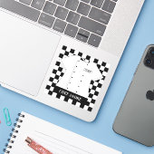 レストランヘッドシェフホワイトチュニ市松模様にクスクエア シール (ノートパソコンとiPhone)