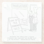 レストランホスピタリティスタッフ不足。おもしろい ガラスコースター (裏面)