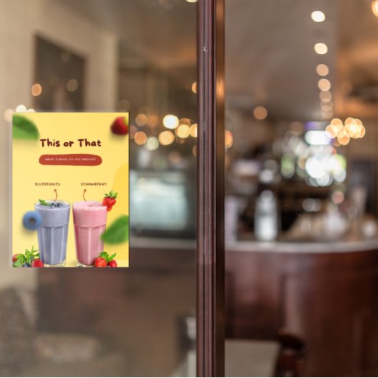 レストランミルクシェイクのプロモーションの前広告 ウィンドウサイン