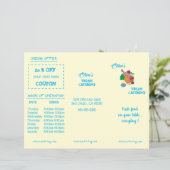 レストランメニュークーポン付き3折パンフレット